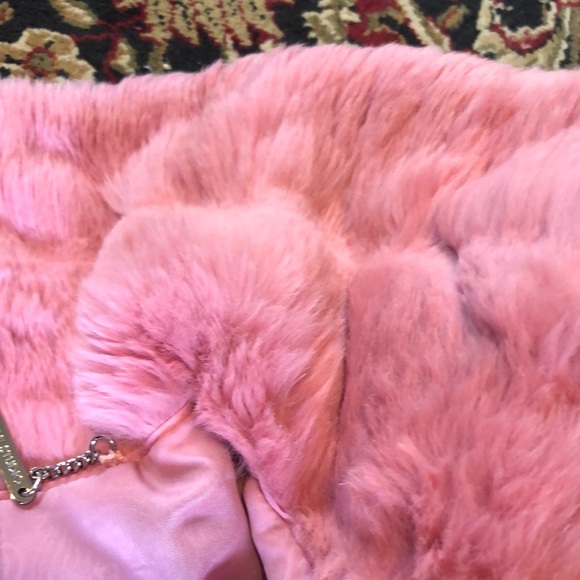 Pink 100% rabbit Fur Coat Medium Wilson’s Leather Pell Studio - Picture 3 of 12